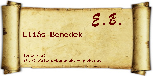 Eliás Benedek névjegykártya